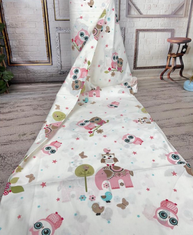 Ervi Bavlněná látka/plátno š.240cm - sovičky a sloni č.9314-1, metráž