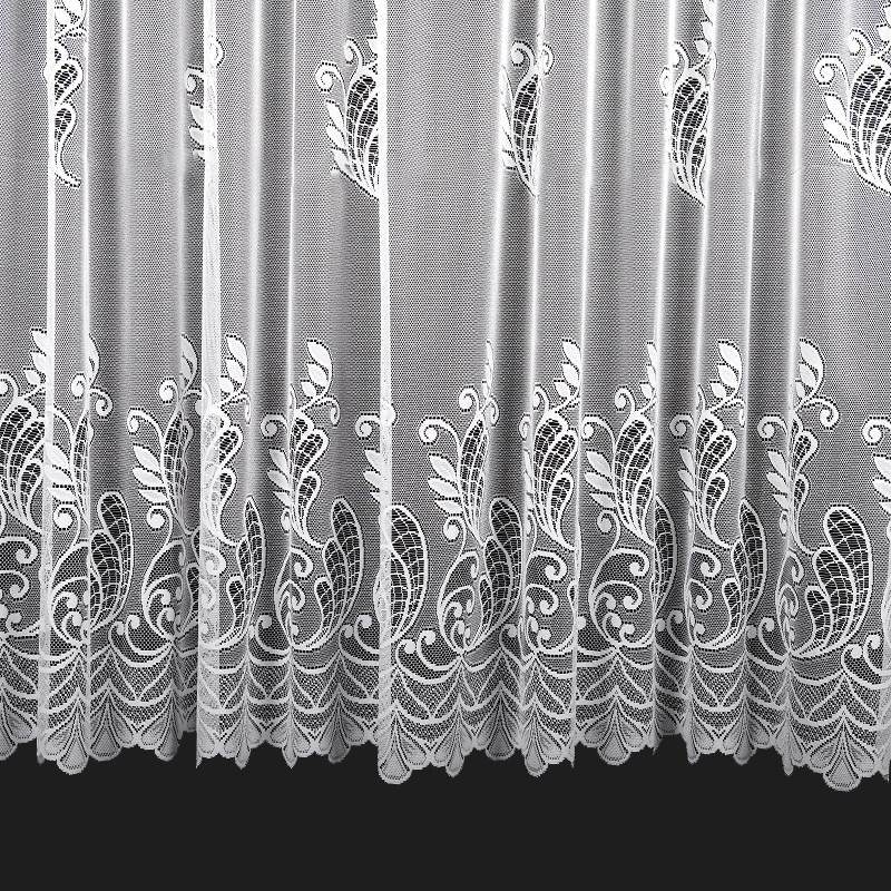 Ervi ﻿žakárová záclona bílá 4959 - výška 120, 130, 140 сm, metráž