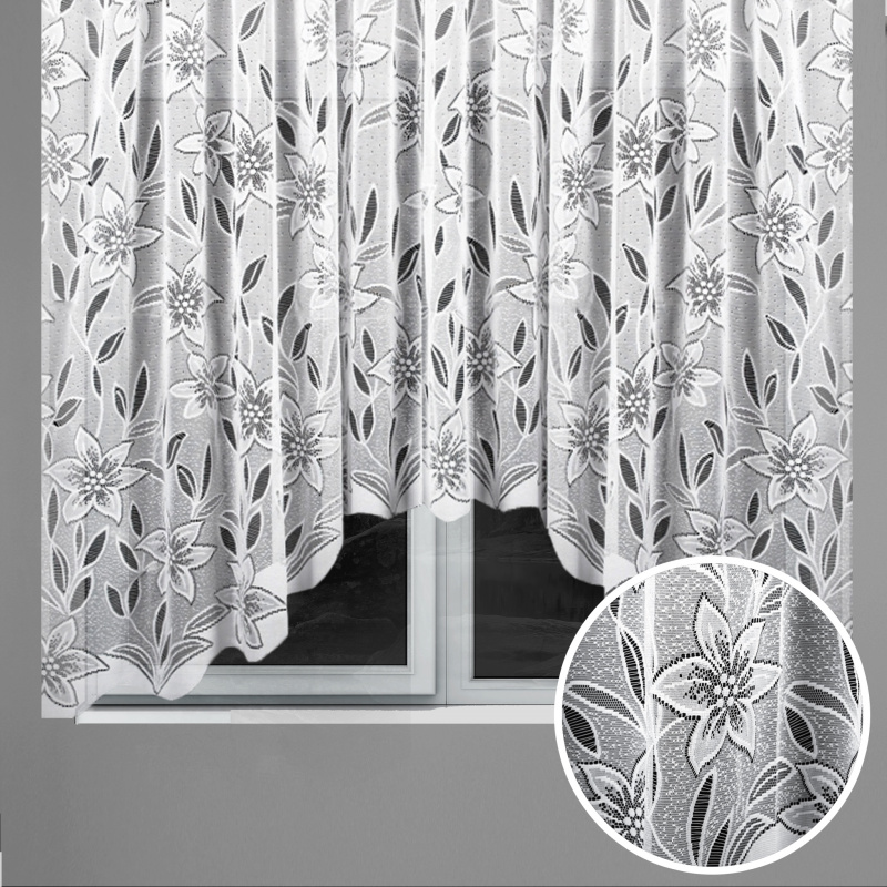 Ervi hotova oblouková záclona s řasící páskou - 4644