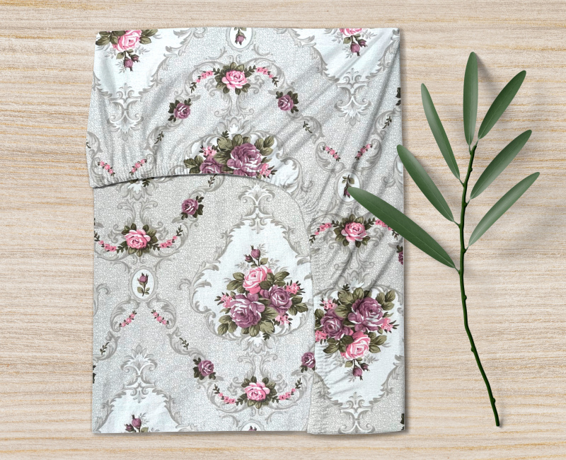 Ervi bavlněné napínací prostěradlo - vintage růže