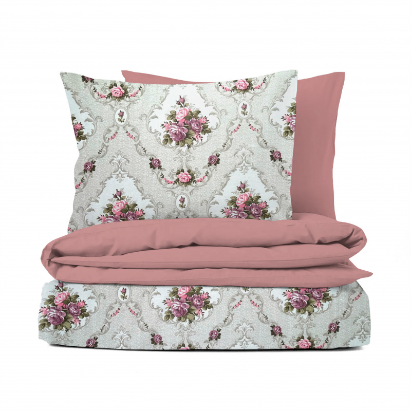 Ervi bavlněné povlečení oboustranné - vintage růže/starorůžové