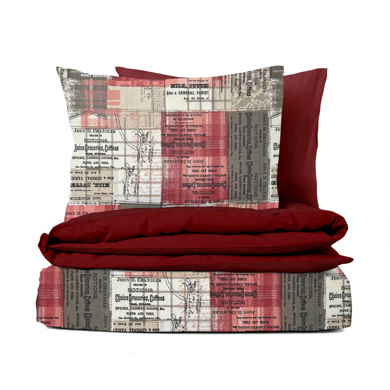 Ervi bavlněné povlečení oboustranné - Sherlock/červené/bordo