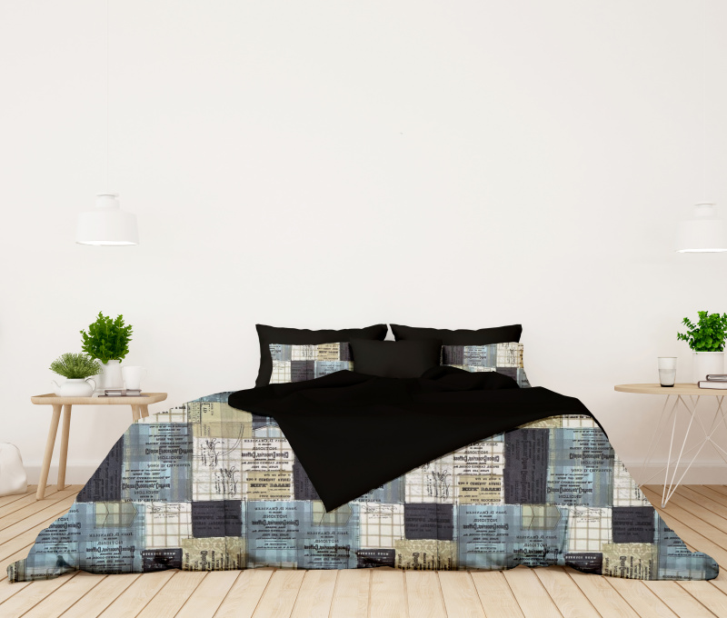 Ervi bavlněné povlečení oboustranné - Sherlock/černé