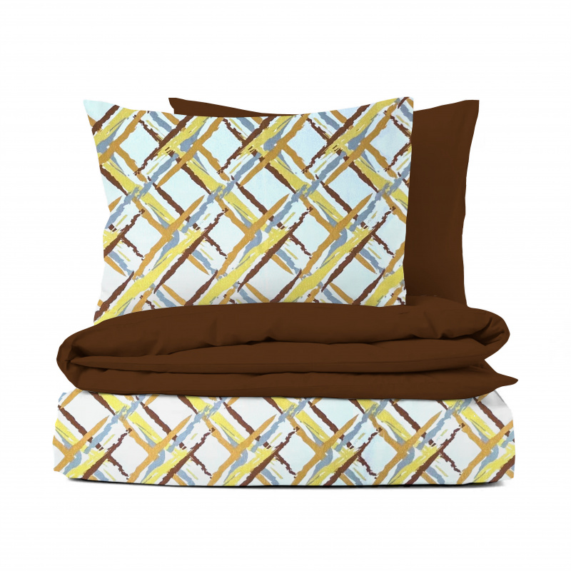 Ervi bavlněné povlečení oboustranné - Abstrakt/tmavě hnědé