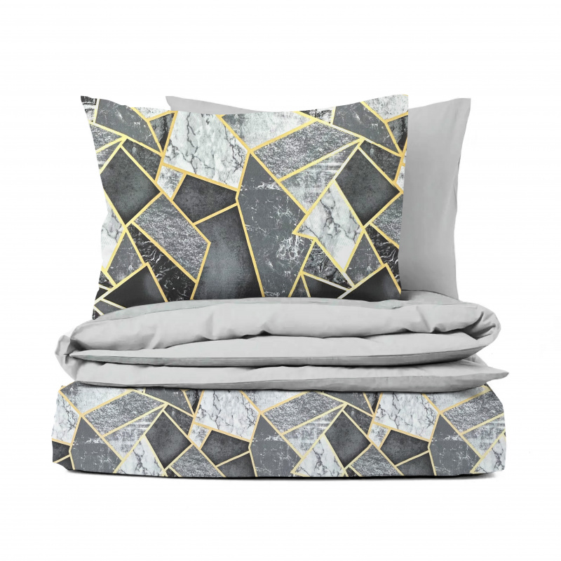 Ervi bavlněné povlečení oboustranné - Mramorový vzor /šedé