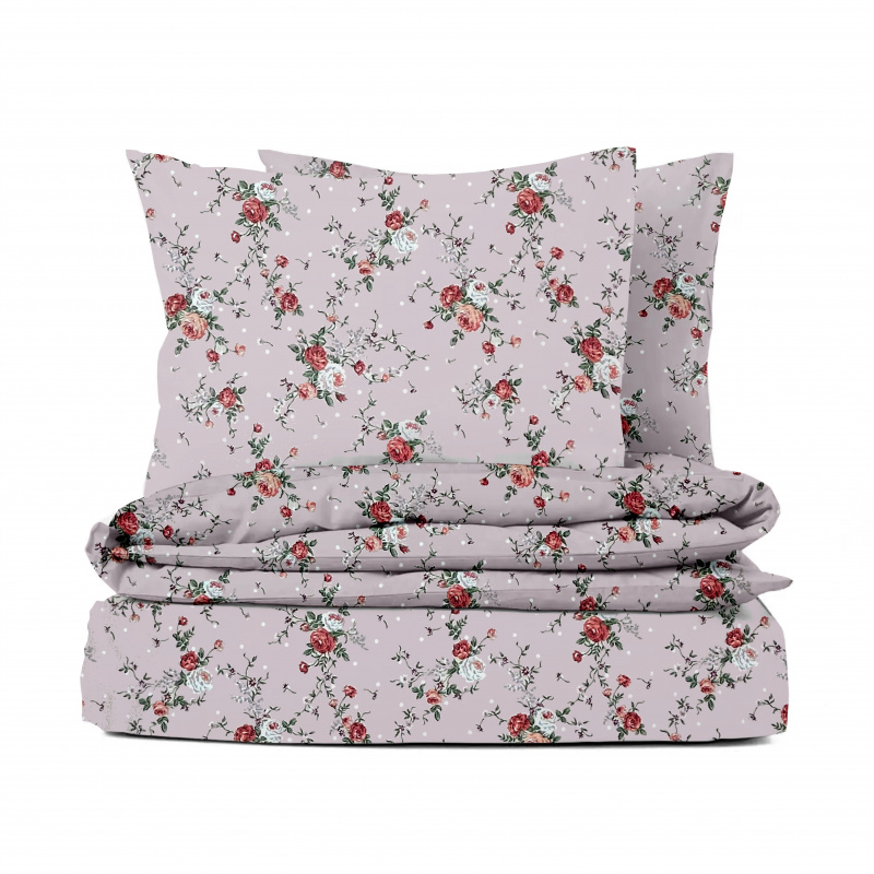 Ervi bavlněné povlečení -  růžičky na růžovém