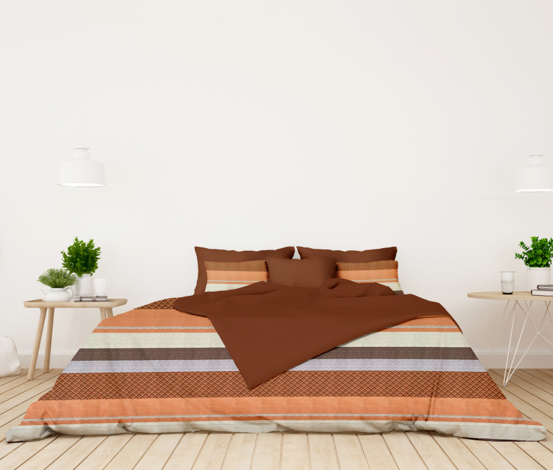 Ervi bavlněné povlečení oboustranné -  Salvatore/terakotové