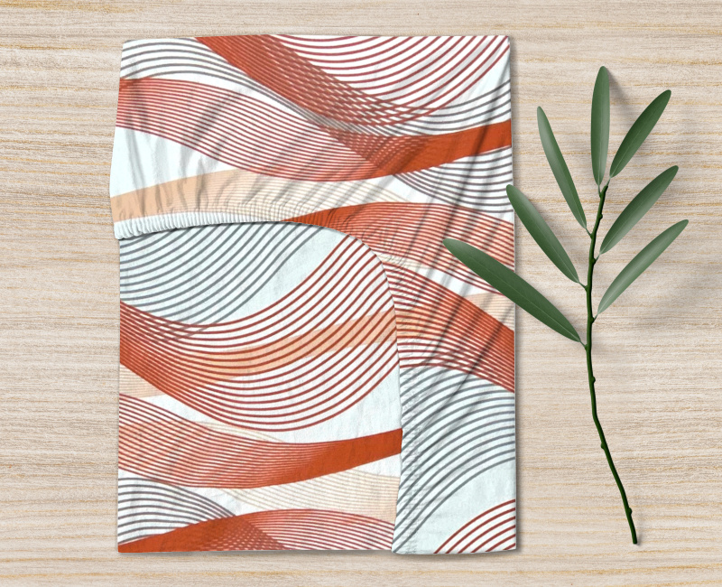 Ervi bavlněné napínací prostěradlo - pruhované vlny