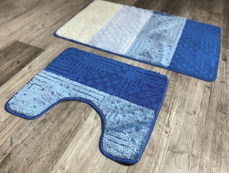 Koupelnová předložka SLV-2022 modrá,2 set