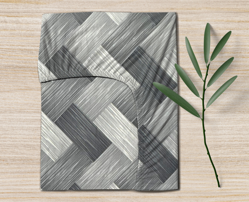 Ervi bavlněné napínací prostěradlo - Dřevodekor šedý