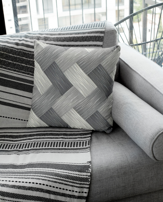 Ervi povlak na polštář bavlněný - Dřevodekor šedý