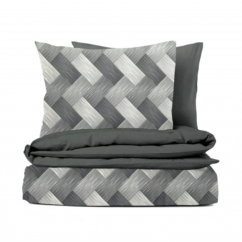 Ervi bavlněné povlečení oboustranné -  Dřevodekor šedý/šedé