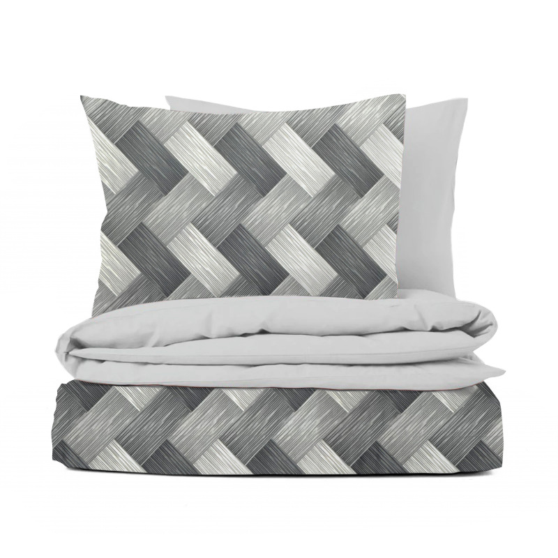 Ervi bavlněné povlečení oboustranné -  Dřevodekor šedý/světlé šedé