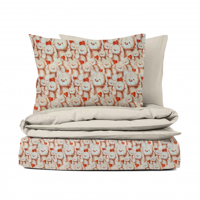 Ervi bavlněné povlečení oboustranné - Medvídek Teddy/bežové