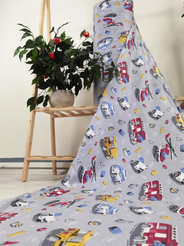 Ervi Bavlněná látka/plátno š.240cm - autíčká a vrtulníky 25580-5, metráž