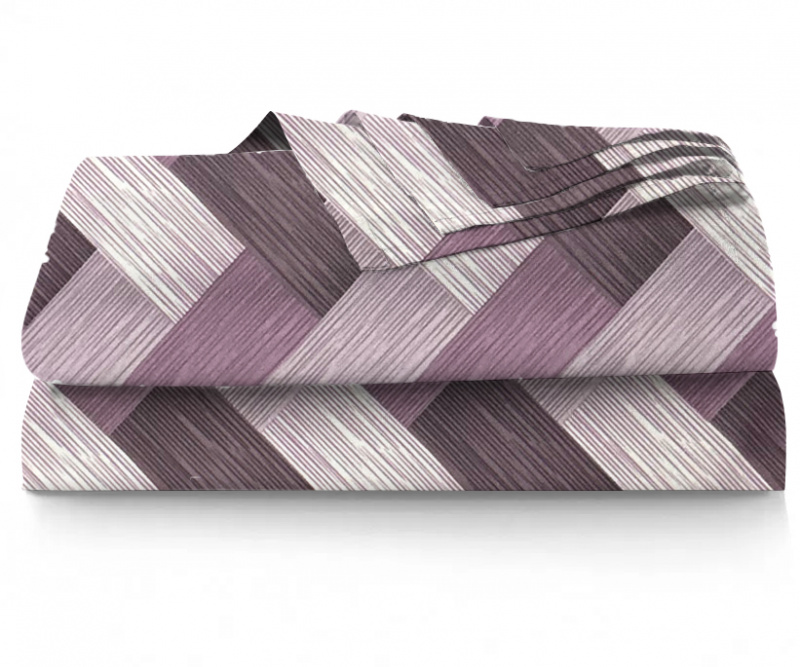 Ervi bavlněné prostěradlo - Dřevodekor fialový