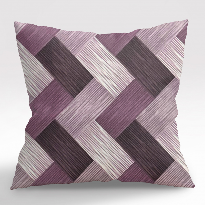 Ervi povlak na polštář bavlněný - Dřevodekor fialový