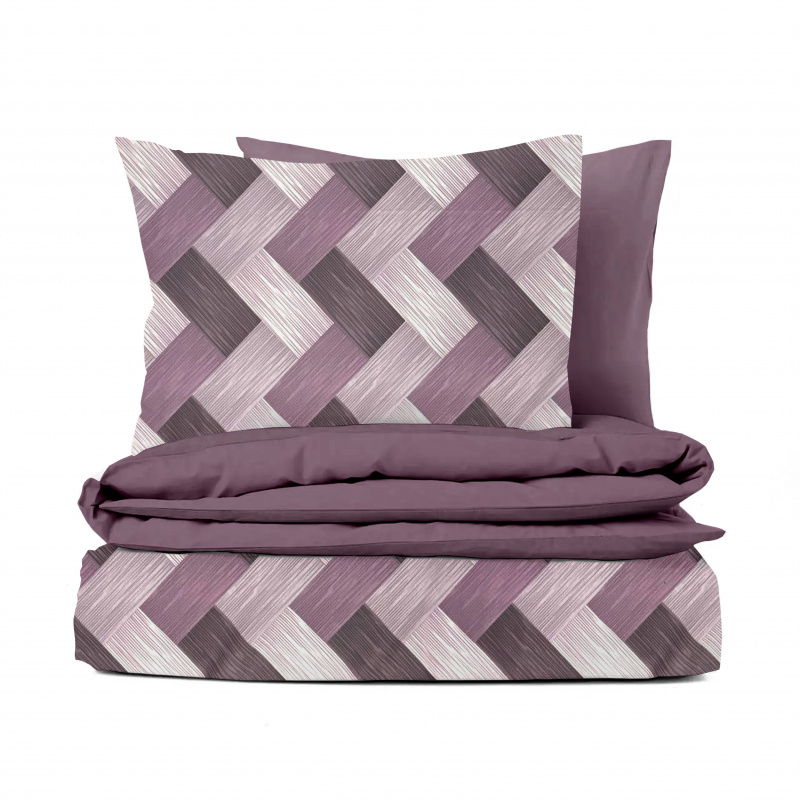 Ervi bavlněné povlečení oboustranné -  Dřevodekor fialový/fialové