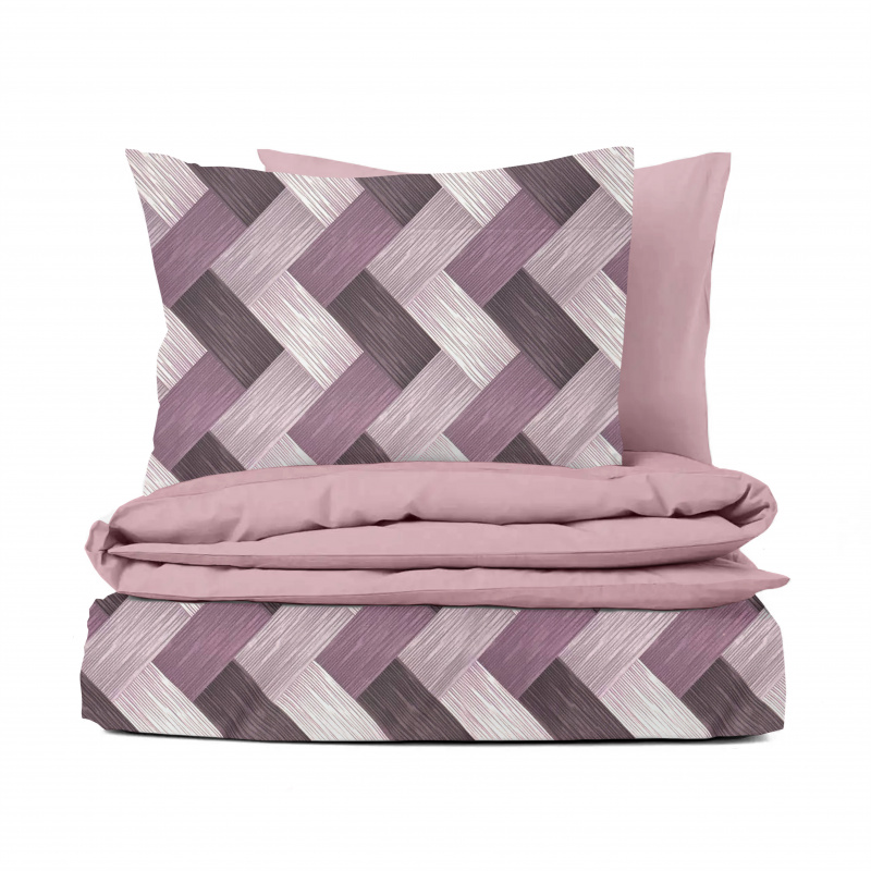 Ervi bavlněné povlečení oboustranné -  Dřevodekor fialový/růžové