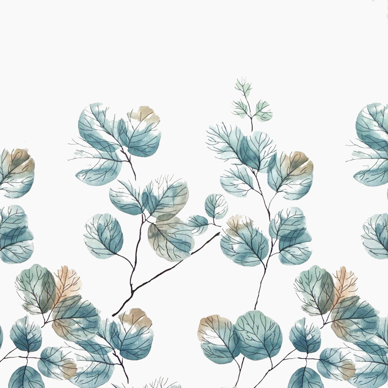 Ervi Bavlněná látka/plátno š.240cm -  akvarelové zelené listy - 8862, metráž