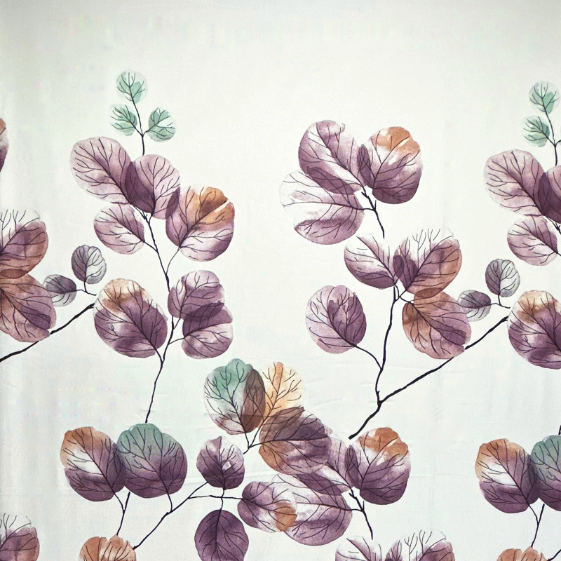 Ervi Bavlněná látka/plátno š.240cm -  akvarelové listy na bílém - 8862, metráž