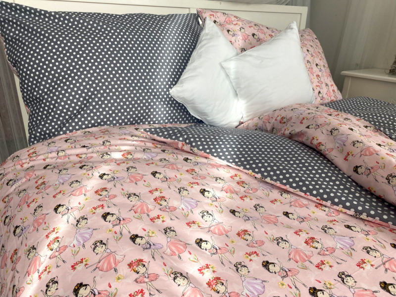 Ervi Bavlněná látka/plátno š.240cm - baleríny na růžovém č.25794-3, metráž