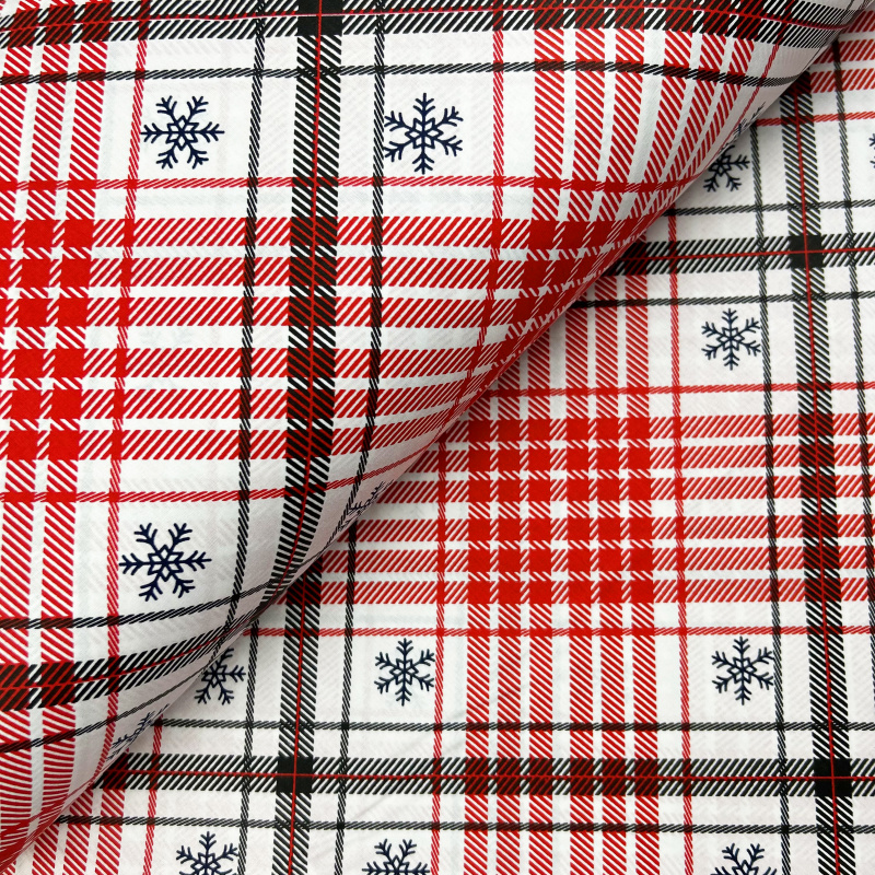 Ervi bavlna  š.240cm - Sněhové vločky káro 2  - 4134-10, metráž