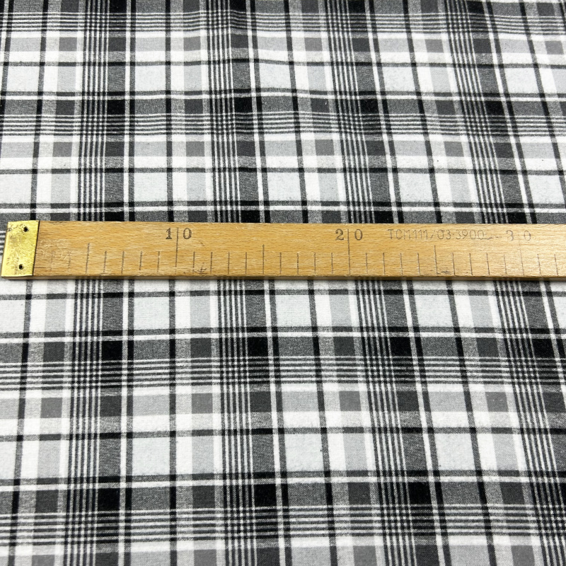 Ervi bavlna flanel š.240cm bílo-černé karo 21101-6, metráž