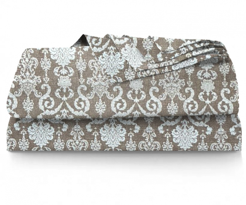 Ervi bavlněné prostěradlo - Vintage motiv na béžovém