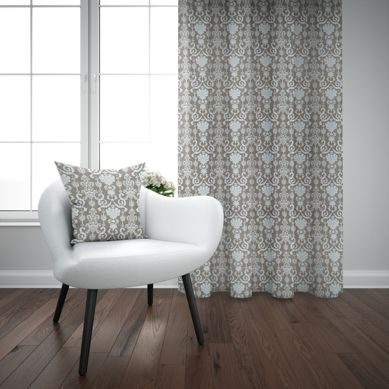 Ervi bavlněný závěs - Vintage motiv na béžovém