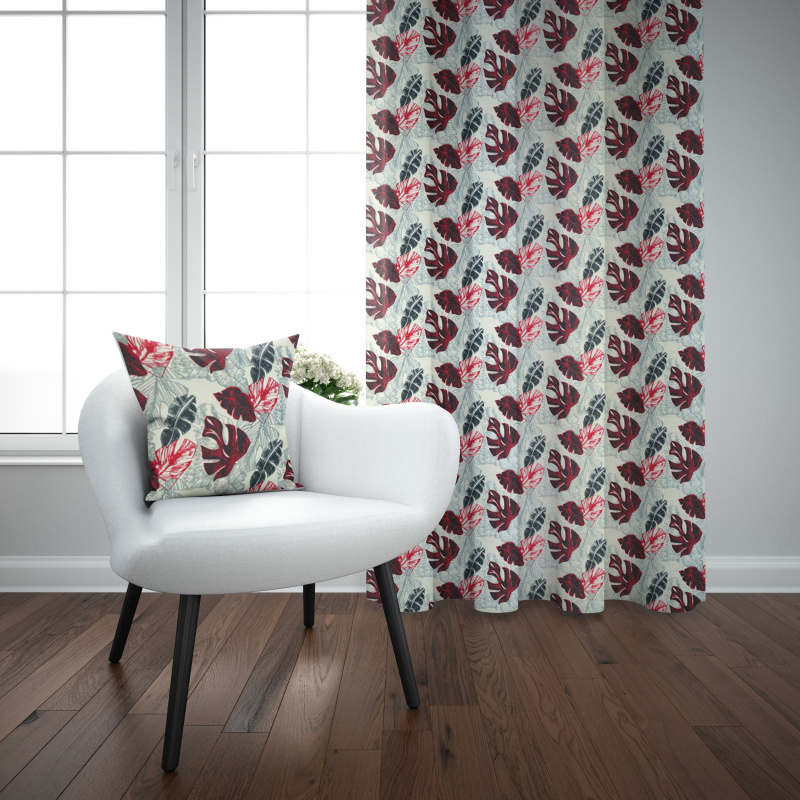 Ervi dekorační závěs - Monstera bordo