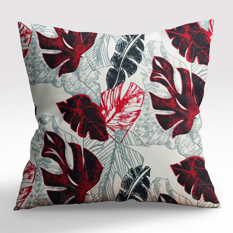 Ervi povlak na polštář dekorační - Monstera bordo