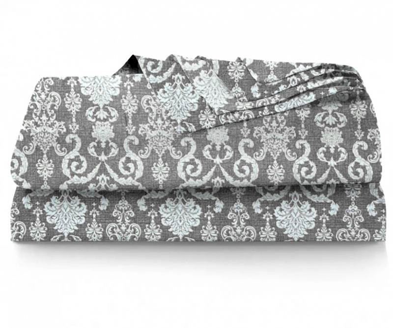 Ervi bavlněné prostěradlo - Vintage motiv na šedém