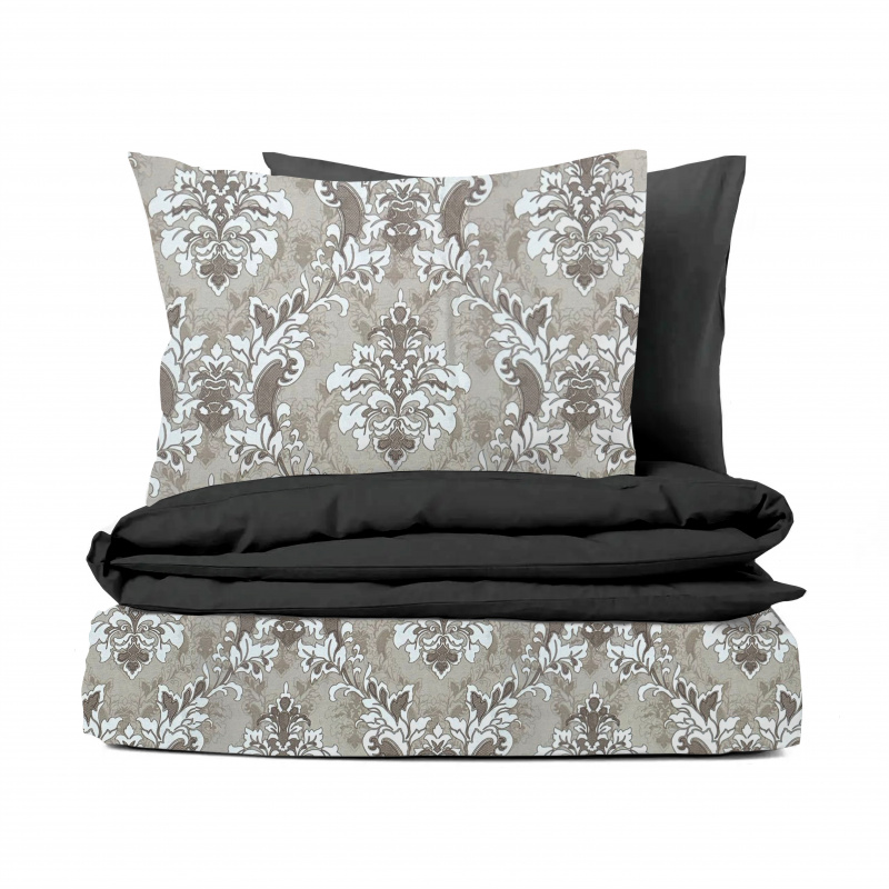 Ervi bavlněné povlečení oboustranné -  Versal béžové/černé