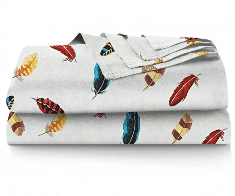 Ervi bavlněné prostěradlo - barevné peří