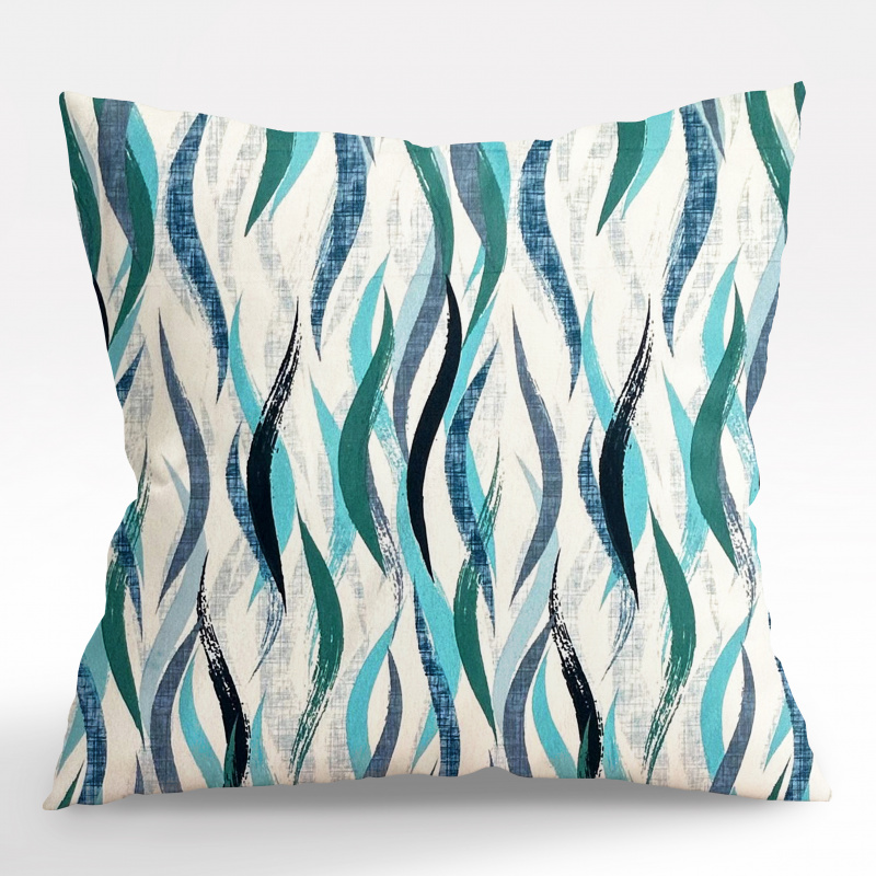 Ervi povlak na polštář bavlněný - modré vlny