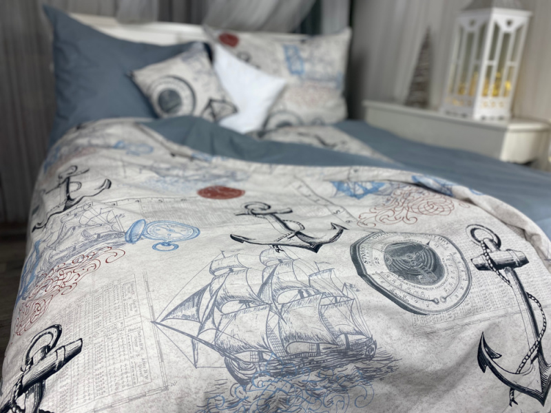 Ervi Bavlněná látka/plátno š.240cm - mořský vzor 18699-3, metráž