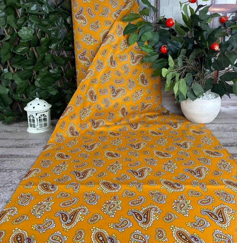 Ervi Bavlněná látka/plátno š.240cm - turecké okurky na oranžovém č.25129-1, metráž