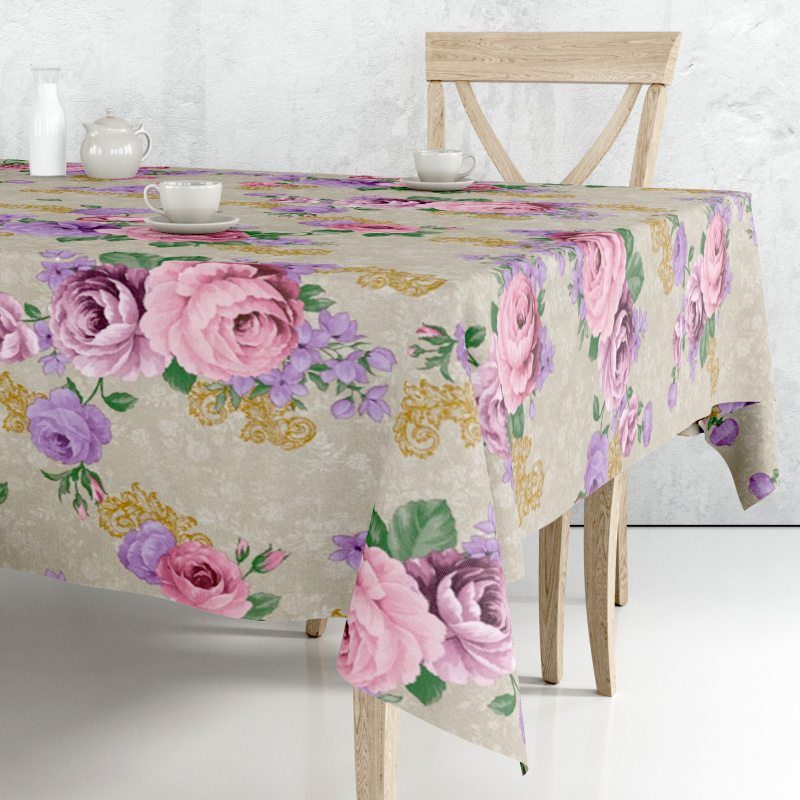 Ubrus PVC M-144A - Vůně růží, metráž šířka 140cm