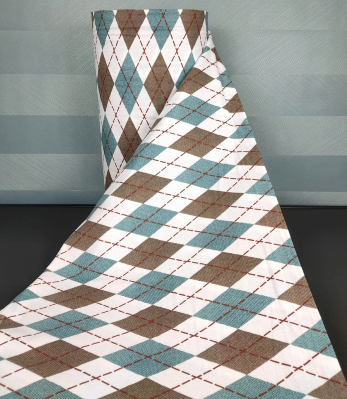 Ervi bavlna flanel š.240cm - Harlekýn tyrkysově hnědé - 26658-10, metráž