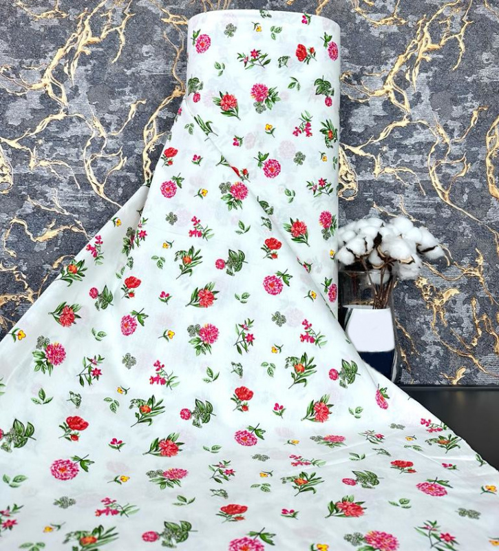 Ervi bavlna  š.240cm - Květinky na bílém - 28923-2, metráž