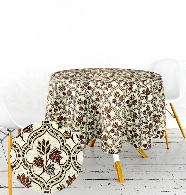 Ervi gobelínový ubrus na stůl kulatý - Asetat-253-2