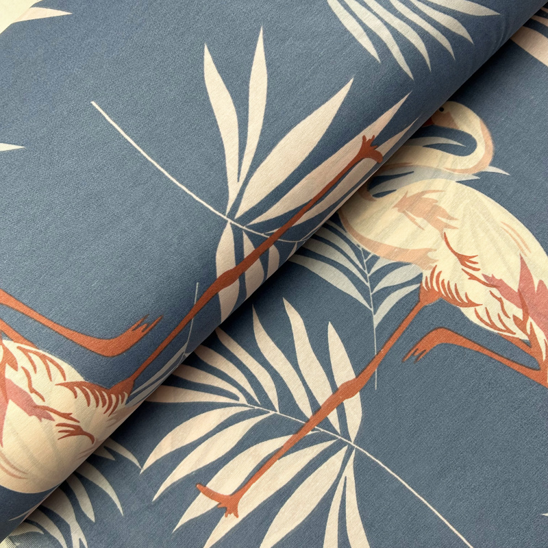 Ervi bavlna  š.240cm - Plameňáci na modrém - 06231, metráž