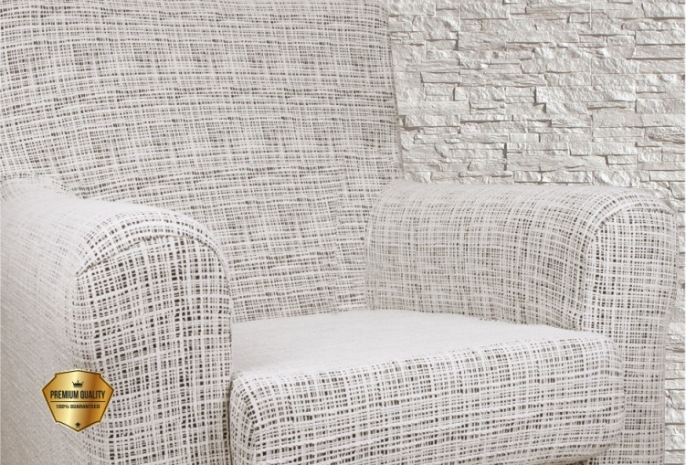 Napínací potah na křeslo Modern - krémový