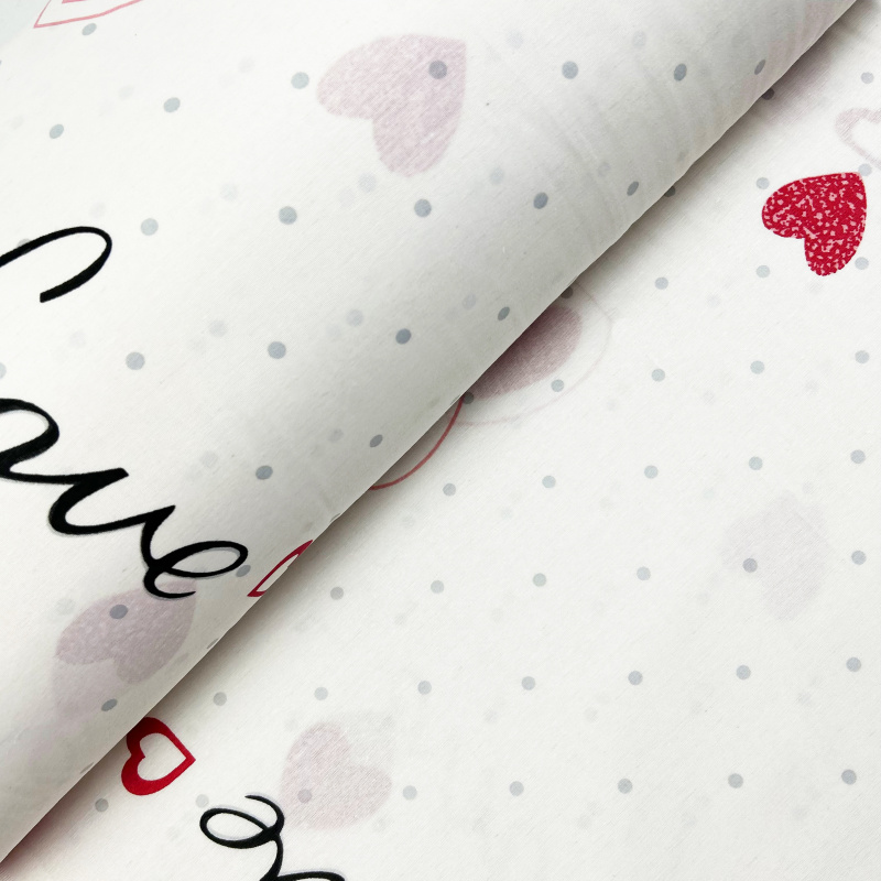 Ervi bavlna  š.240cm - Srdíčka a puntíky - 47065, metráž