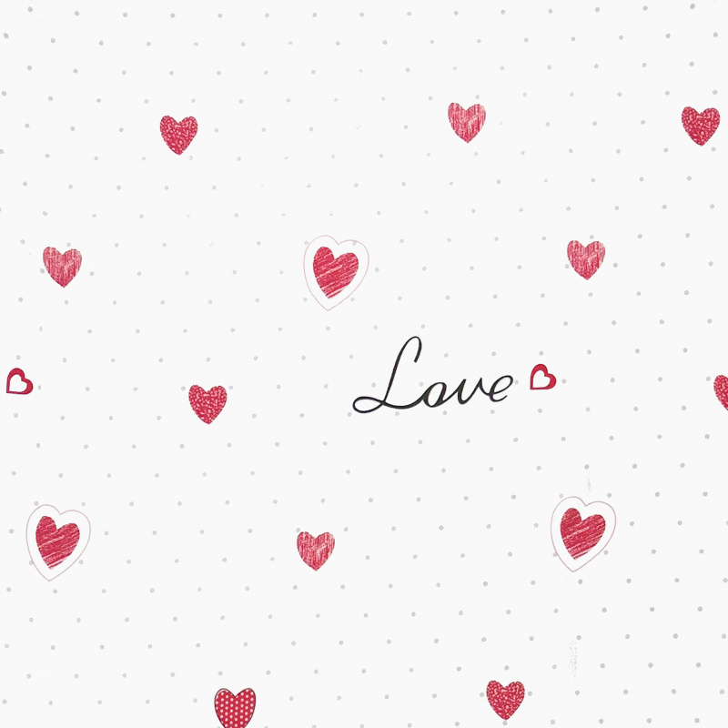 Ervi bavlna  š.240cm - Srdíčka a puntíky - 47065, metráž