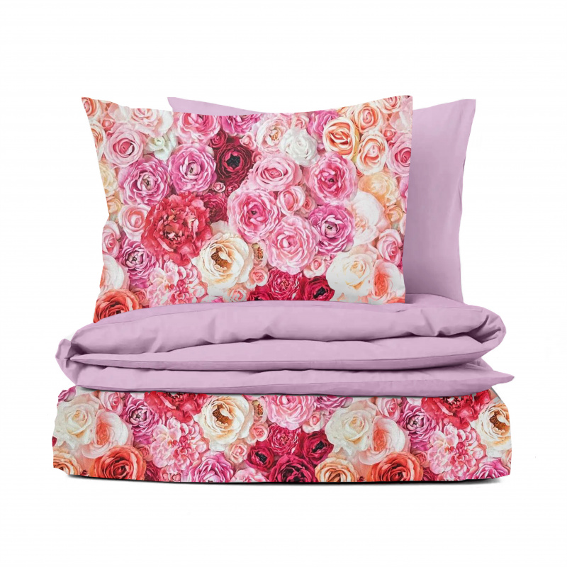 Ervi Bavlněné Saténové povlečení DELUXE DUO - Glami/růžové