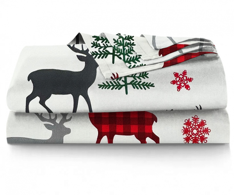 Ervi bavlněné prostěradlo - Vánoční Jeleni