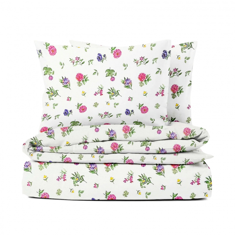 Ervi bavlněné povlečení - Modré a růžové květinky
