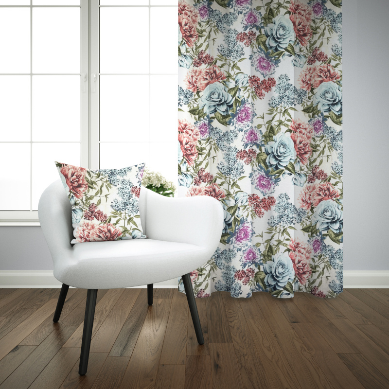 Ervi bavlněný závěs - Květinová zahrada 2